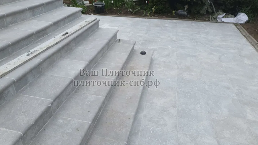 Облицовка лестницы клинкером