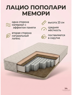 Матрас  POPOLARY memory Lazio (Пополари мемори)  h 23 cм