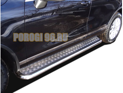 Пороги с накладным листом d53 для Volkswagen Touareg 2012-2018