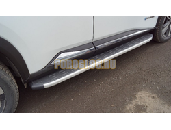 Пороги алюминиевые с пластиковой накладкой 1720 мм ТСС для Nissan X-Trail (T33) 2024-