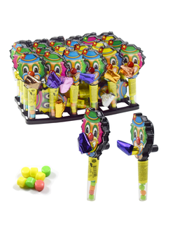 Игрушка на тубе КЛОУНЫ/монстры с драже 2гр. 1/30шт*360кор