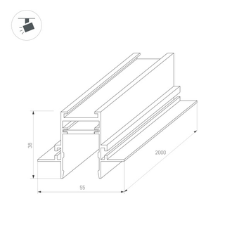 Трек встраиваемый MAG-TRACK-2538-FDW-3000 (BK)