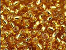 БИСЕР PRECIOSA 10/0 - 50г - 17050 ПРОЗРАЧНЫЙ С СЕРЕБРЯНОЙ ЛИНИЕЙ ВНУТРИ ЗОЛОТИСТЫЙ