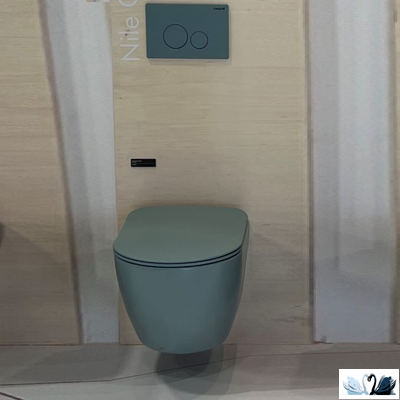 Чаша унитаза Creavit Free FE322-11NY00E-0000 подвесная, бирюзовая, матовая. Безободковый смыв