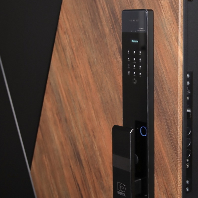 Стальная дверь   Plata с зеркалом (биометрический замок Smart lock Y23)