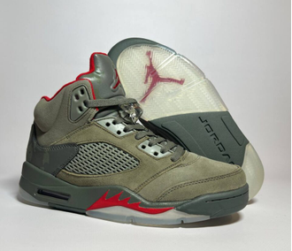 Nike Air Jordan 5 Retro Hi Fire Grey-Khaki-Red Gore-Tex