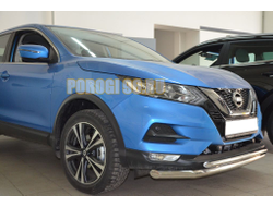 Защита переднего бампера двойная d60/42 для Nissan Qashqai (2019-...)