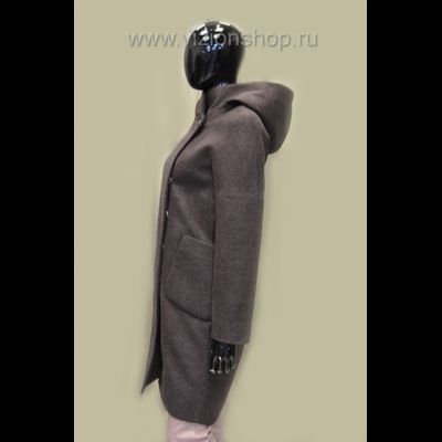 Пальто  весна с капюшоном Арти мода Arti moda 1777 коричневое