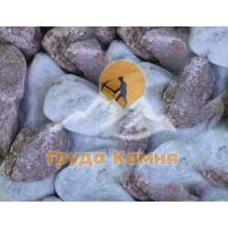 Бело-коралловая мраморная крошка галтованная, фракция 20-40 мм