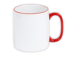 Кружка керамическая с цветной ручкой и ободком