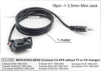 Евро разъем  MERCEDES-BENZ A-klasse W168 1999-2004; C-klasse W202/203 1999-2004; CL 18 001