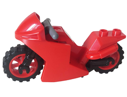 Motorcycle Sport Bike with Black Frame, Red Wheels and Dark Bluish Gray Handlebars, Red (18895c07)