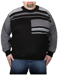 Джемпер - пуловер мужской большого размера 2710-4995 (Размеры: 60-80) свитер мужской большого размера Цвет: черный