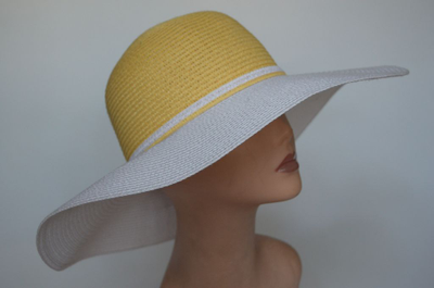 Шляпа Stefania Maiaroli 1638 белая с желтым