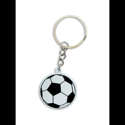 БРЕЛОК "МЯЧ ФУТБОЛ" (МЕТАЛЛИЧЕСКИЙ ПЛОСКИЙ ДВУСТОРОННИЙ)