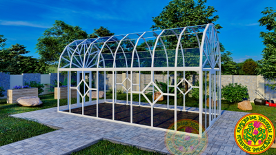 Купольная теплица из алюминия и стекла Астория 8 форточек