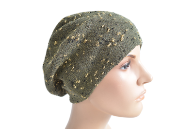 Весенний берет хаки из хлопка