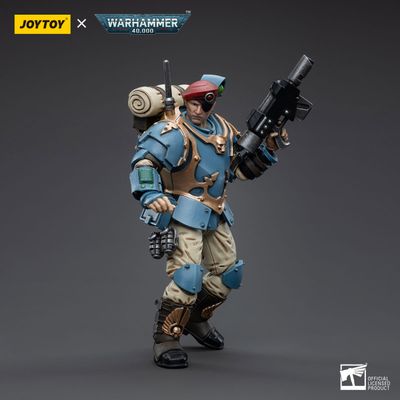 Имперская гвардия - Отпрыски Темпестус - знаменосец (Warhammer 40k) - КОЛЛЕКЦИОННАЯ ФИГУРКА 1/18 Astra Militarum Tempestus Scions Command Squad Banner Bearer (JT5130) - JOYTOY