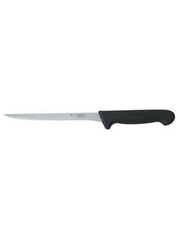 Нож филейный 20 см, черная пластиковая ручка