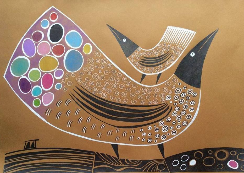 батик смешанная техника дпи. стилизация в творчестве. стилизация в творчестве. декоративная композиция. батик yuko nakata.