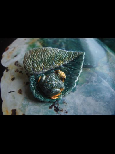 Брошь с лягушкой "Принцесса с окраин Ранней Осени"