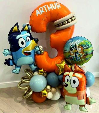 Стойка с цифрой в тематике Bluey