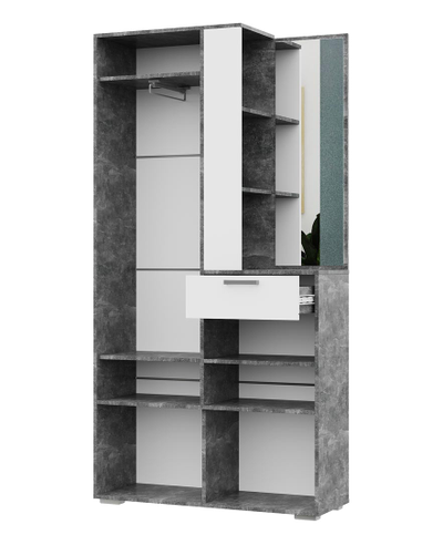 Денвер Прихожая 1000х2020х355 Ателье светлое/Белый