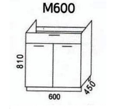 Стол под мойку М600 Мальва (Эра)