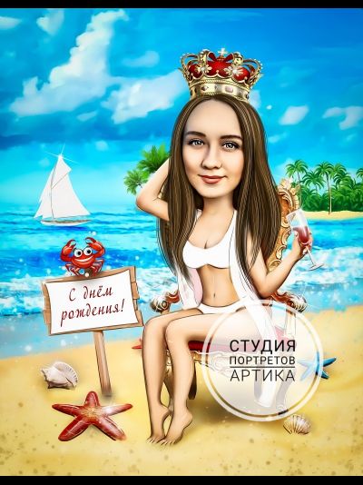 Портрет в Стиле Шарж 1 Человек