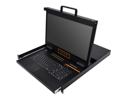 Выдвижная LCD KVM консоль с монитором Kinan 18.5&quot;, PS/2+USB, Клавиатура Ultra-Slim, Тачпад, TFT-дисплей, 16 портов VGA, каскад до 512 устройств, разрешение WideScreen FullHD 16:9 до 1920x1080 60Hz,локальная (без доступа через интернет) (XW1816)