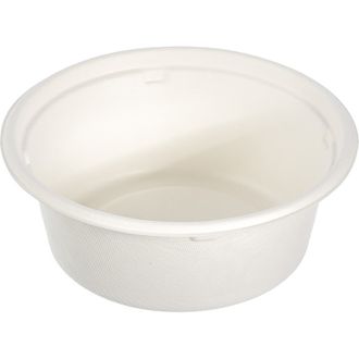 Тарелка одноразовая для супа, d-130мм, 350мл белая, сахарный тростник 50 штук в упаковке