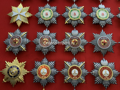Полная коллекция полноразмерных звезд орденов Российской Империи - 40 штук без повторов! Копии LUX!