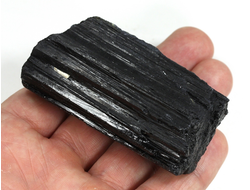 Турмалин чёрный (шерл), кристалл необработанный, Бразилия (69*35*26 мм, 143 г) №37618