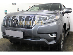 Защита радиатора Toyota Land Cruiser Prado 150 2017- black низ PREMIUM