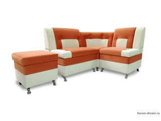 Кухонный Угловой диван "Форум-10", Велюр Ginger 036/001 Правый