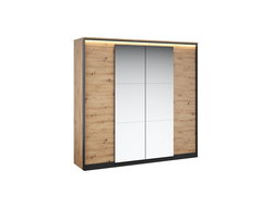 Спальня ТРИНИТИ - Шкаф 4д с зеркалами с подсветкой