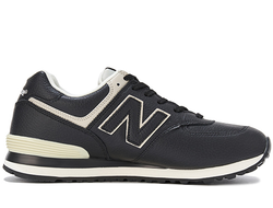 New Balance 574 Black White Leather