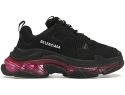 Кроссовки Balenciaga Triple S Clear Sole Neon Pink in Black