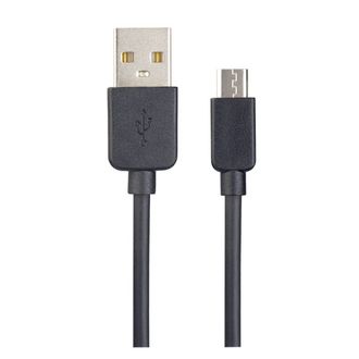 Мультимедийный кабель USB2.0 A вилка - micro USB вилка, черный, длина 1 м, бокс (U4006)
