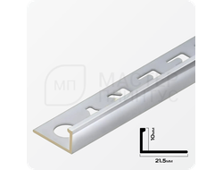 Профиль L-образный латунный 10 мм NEEXY PVL02-02 CHR Хромированный 2.7 м