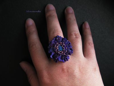 Волшебное кольцо "Пыльца Фей" из коллекции необычных украшений с цветами