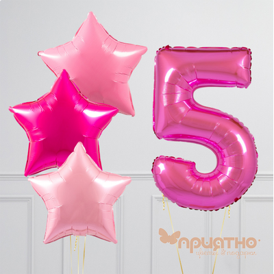 CЕТ ИЗ ВОЗДУШНЫХ ШАРОВ "ОТТЕНКИ ФУКСИИ"