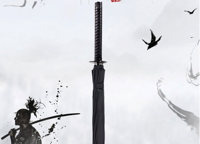 Зонт-трость Меч Самурая 24 спиц (полуавтоматический)