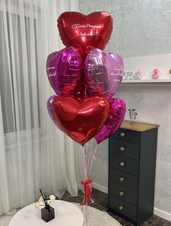 Фонтан из 7 сердец с поздравлением