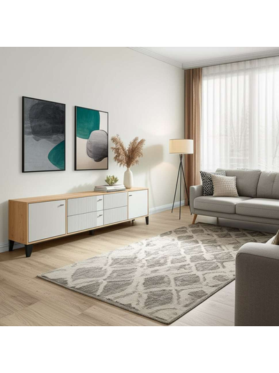 Тумба ТВ Парус-10 Дуб крафт золотой/Карбон фарфор