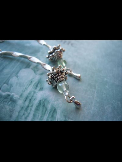 Серьги с флюоритами "Сказка у истоков ручья..."