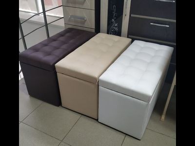 Пуф Квадро 2 с ящиком Бежевый (Бонмебель)