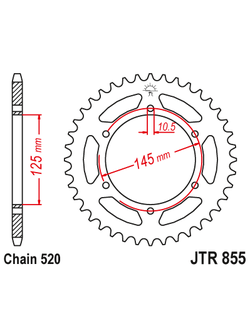 Звезда ведомая (46 зуб.) RK B4011-46 (Аналог: JTR855.46) для мотоциклов Yamaha