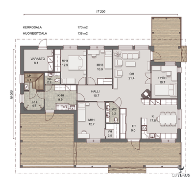 Комплект дома Lakka Kuukivi - 170 м²