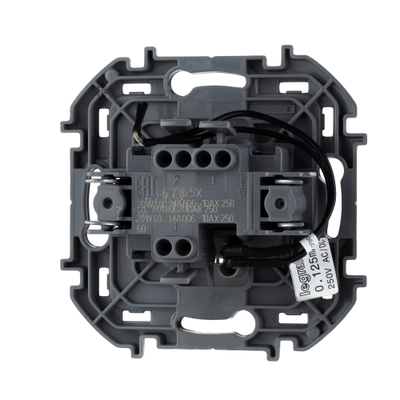 Legrand, Inspiria, Выключатель одноклавишный с подсветкой - алюминий 2